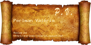 Perlman Valéria névjegykártya